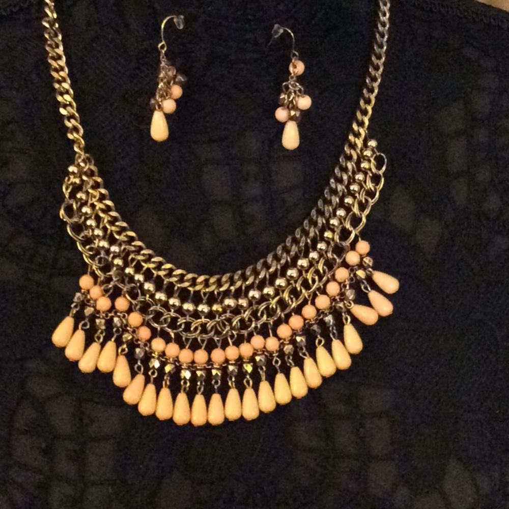 Gold And Peach Necklace